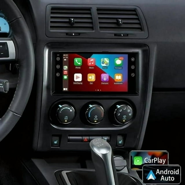 7" IPS Touchscreen Car Stereo | 2+64GB Android 15 Para Dodge Challenger 2008-2014 - CarPlay/Android Auto, AHD Camera, Microphone, Bluetooth, SWC, WiFi