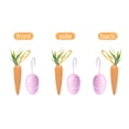 thumbnail image 2 of HIELLFQ 24Pcs Easter Tree Ornaments Spring Party Hang Decor with Rope Colorful Foam Egg Carrot Bunny Pendant, Easter Egg Ornaments for Tree Home School Game Wall, 2 of 9