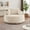 Chenille Beige, variant on FFH 55" Round Swivel Chair, Modern Lounge Chair Reading Chair with 360° Rotating Base for Living Room, Bedroom, Chenille Beige