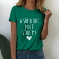thumbnail image 5 of Tittly T Shirts for Women Graphic Tees Womens Fashion Workout T Shirts Athletic Plus Size Tops Summer Trendy Clothes Short Sleeve Spring Tee Tshirts Shirts Spring Tops for Women Green 3XL, 5 of 5