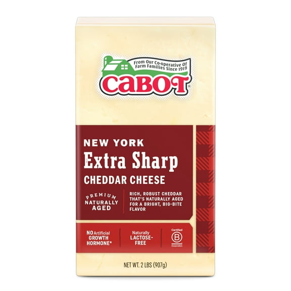 Cabot New York Extra Sharp Cheddar Cheese, 2 Lbs