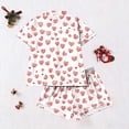 thumbnail image 5 of Goodtrade8 Button up PJ Sets for Women 2 Pieces Shorts & Tops Homewear Casual Pockets Short Sleeve Lightweight Loungewear Heart Print PJS Womens Pajamas Set Summer, 5 of 5