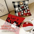thumbnail image 6 of Merry Christmas Snowman Throw Pillow Covers 18x18 Inch Set of 4 Black and White Buffalo Plaid Let It Snow Christmas Ball Tree Truck Winter Holiday Cushion Case Decoration for Sofa Couch, 6 of 6