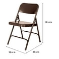 thumbnail image 6 of Hampden Furnishings Bernadine Collection Steel Double Hinge Folding Chair, Brown, 4 PACK, 6 of 7