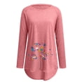 thumbnail image 4 of TSADFHJI Top S Hauts pour Femmes T-Shirts Décontractés Col Rond Raglan Pissenlit Manches Longues Blouse, 4 of 4