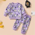 thumbnail image 2 of Futezty Toddler Girl Halloween Outfit Fall Baby Girls Clothes 3 6 12 18 24 Months 3T Crewneck Sweatshirt Top Pants Set, 2 of 4