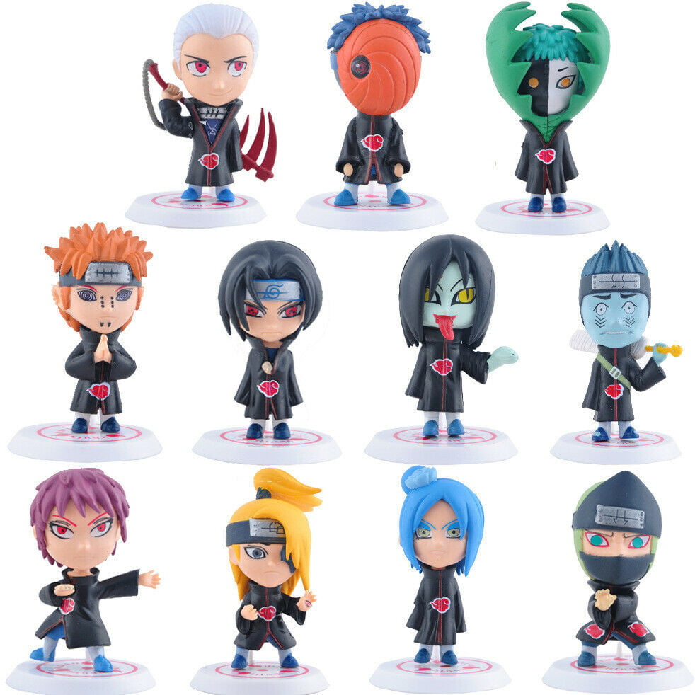 5 Naruto action figures and cake toppers 