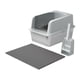 thumbnail image 5 of Caja de arena de acero inoxidable Caja de arena para gatos Caja de arena de lado alto Bandeja de arena para mascotas con parte abierta gris claro, 5 of 9