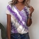 thumbnail image 1 of Fiudx Camisas de Mujer Moda Mujer V-Cuello Manga Corta Blusa Camiseta Verano Impresión Tops Sueltos, 1 of 7