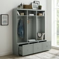 thumbnail image 3 of Crosley Furniture Harper Modern Wood Hall Tree Entryway in Gray (Set of 3), 3 of 15