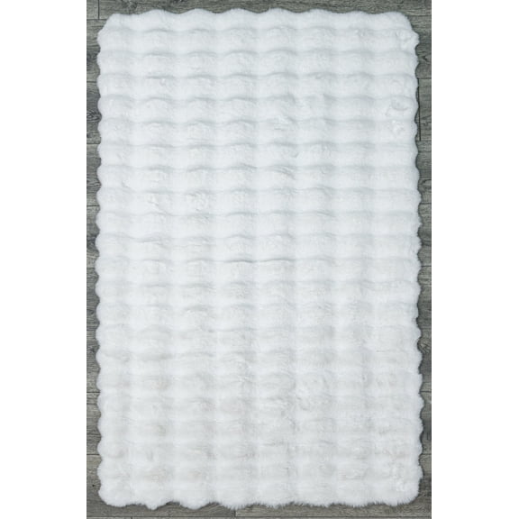 Franz White Modern Plush Soft Area Rug