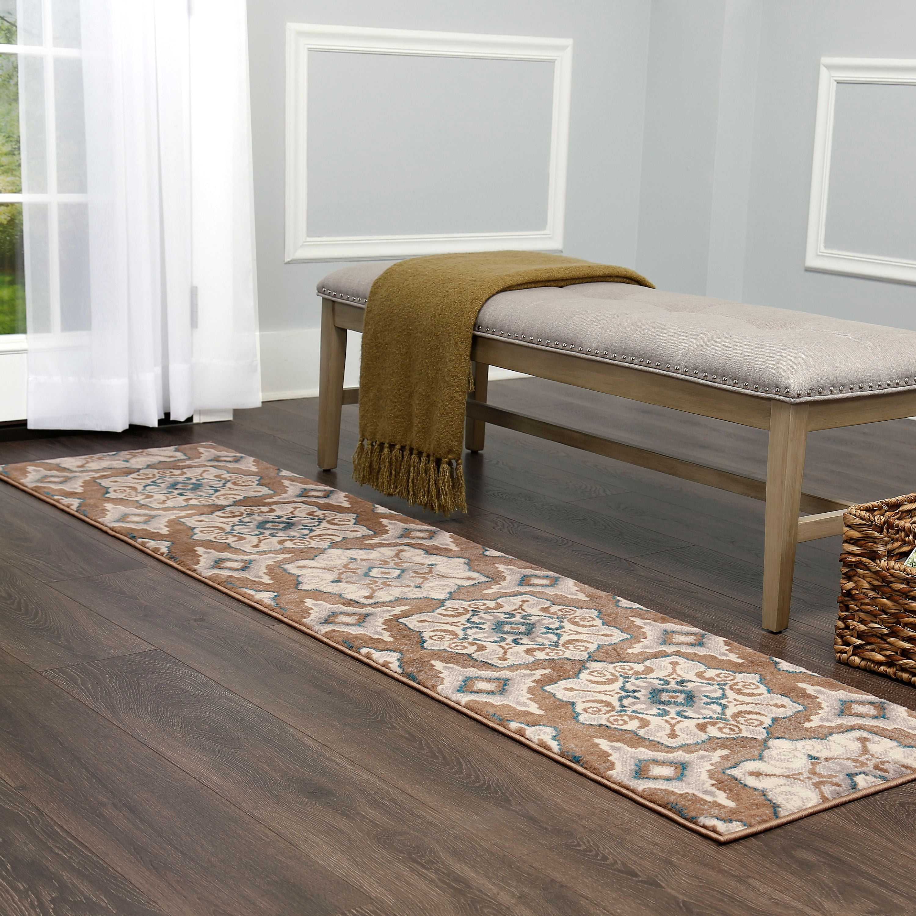 Home Dynamix Tremont Salem Patterned Area Rug, Taupe/Blue, 1'9"x7'2"