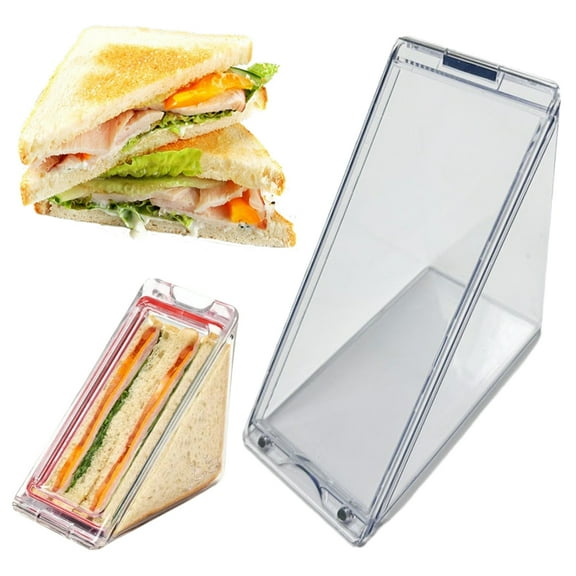 Shtyetg Triangle Sandwich Container Reusable Holder Clear Food Wedge Box for Fruit Cake