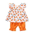 thumbnail image 3 of NIEWTR 2Pcs Summer Outfits Set for Toddler Girls – Flower Short Sleeve T-Shirt + Pants, Perfect Gift Set Summer 2Pcs Gift Outfits Set 2Pcs Summer Beach Outfits 12-18 Months,Orange, 3 of 6