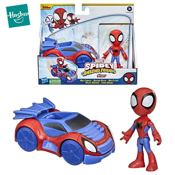 Hasbro Marvel Spidey y sus amigos Figura de acción, Miles Morales, SpidSuffolk, Juguetes para niños, Coche, mesurost-Spider, Black Pather, 4" zhangyuxiang LED