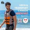 thumbnail image 6 of Quiksilver Men's Life Jacket, US Coast Guard Approved PFD, Flotation Device Level 70 Buoyancy Aid for Fishing Kayaking Boating, Dual Size L/XL 36"- 44", 6 of 7