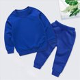 thumbnail image 2 of NOLDARES Toddler Baby Girl Clothes Fall Winter Outfits Infant Girl Sweatshirt Top Pants Set Toddler 2Pcs Clothes(Blue,5-6 Y), 2 of 6