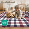 thumbnail image 4 of ODIKA Gingham Grid Crossing Bands Bold Interlocking Check Repeat Surface Pet Friendly & Kids Safe Bedside for Bedroom, Nursery, RV, 4 of 7