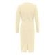 thumbnail image 4 of Vestido largo plisado de color liso con cuello en V profundo para mujer: manga larga, poliéster, estilo sexy y elegante, para fiestas y vacaciones., 4 of 5
