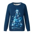 thumbnail image 6 of Craaazy Christmas Printed Sweatshirts for Women Long Sleeve Crewneck Tops Festival Outfits Xmas Tree Merry Christmas Gifts, 6 of 6
