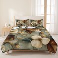 thumbnail image 3 of King Quilt Set 96''x106'', Boho Vintage Flower Lightweight Bedspread Coverlet Set with 2 Pillow Shams, Farmhouse Botanical Floral Leaf Breathable All Season Quilt Bedding for Bedroom/Guest Room, 3 of 9