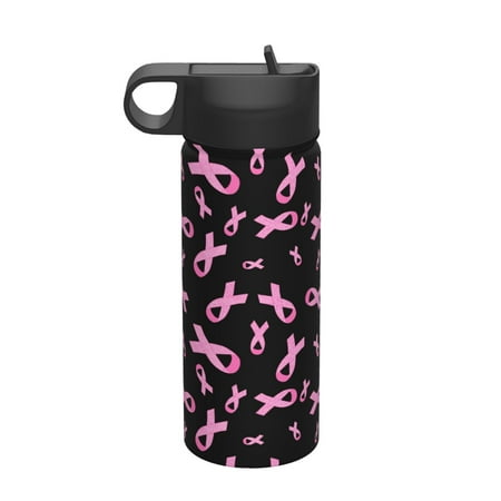 

Goofa Breast Cancer Awareness for Insulated Kettle 18oz Water Bottle Insulated Tumbler with Handle & Flip Straw - Fits in Cup Holder Leak Resistant Tumbler