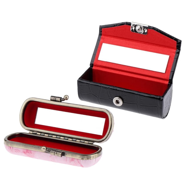 2 Colores Estuche Durable Suave de Cuero PU Yuyangstore Organizador Bolsa para Lápiz Labial