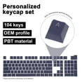 thumbnail image 2 of 104 Key PBT Keycap Set OEM Profile 60% for 61/68/87/98/100/104 Keys Mechanical Keyboard Layout, Steel Blue, 2 of 6