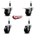 thumbnail image 2 of 3 Inch Hard Rubber Swivel 7/8 Inch Expand Stem Caster Set 2 Total Lock Brakes, 2 of 2