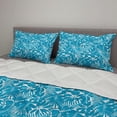 thumbnail image 2 of Aqua Comforter & Sham Bedding Set, Tropical Tree Leaves Pattern Hawaiian Nature and Vegetation Foliage in Blue and White, 3 pcs Duvet Set Microfiber Filling Quilt, 5 Sizes, Blue White, by Ambesonne, 2 of 4