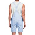 thumbnail image 3 of Dellytop Mens Solid Color Pockets Bib Overalls Romper Shorts Sky blue S, 3 of 4