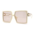 thumbnail image 3 of Womens Mod Luxe Square Plastic Butterfly Chic Sunglasses Ivory Light Brown, 3 of 4