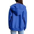 thumbnail image 4 of Aihuaihua Zip Up Hoodie Women Plus Size Cute Casual Long Sleeve Zipper Sweatshirts Fall Y2k Outfits Comfy Track Jackets with Pockets (Blue,XXL), 4 of 8