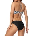 thumbnail image 3 of Sociala High Neck Bikini Top Floral Swimsuits Two Piece Bathing Suits Triangle Bottoms for Women, 3 of 5