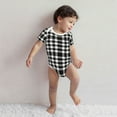 thumbnail image 4 of Sigee White And Black Plaid for Baby Unisex Baby Cotton Short-Sleeve Bodysuits Soft Cotton, Breathable-2 Years, 4 of 7