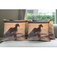 thumbnail image 6 of Ambesonne Animal Throw Pillow Cover 4 Pack, Horse Sea at Sunset, 20", Salmon Dark Brown, 6 of 7