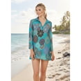 thumbnail image 3 of HAPPY BAY Women's Swimwear Mini Bikini Bathing Suit Swimsuit Elegant Robe Vacation Cover ups Beach Dress for Women S Floral, Blue, 3 of 5