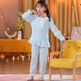 thumbnail image 2 of Pijamas de encaje de franela para niños, Conjunto de pijama de Navidad para niñas, ropa de dormir gruesa de princesa, pijamas cálidos de lana Coral, 2 of 4