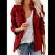 thumbnail image 3 of Chaqueta Utilitaria de Otoño para Mujer: Cuello Alto, Color Liso, Corte Holgado, de Cremallera y Múltiples Bolsillos Vino Tinto XL, 3 of 8