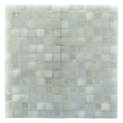 Abolos- LEED Amber 0.75" x 0.75" Glass Mosaic Tile in Pearl White (15sqft / 15pc Box)