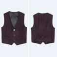 thumbnail image 4 of GiLiling Vest for Boys Girls Lightweight Casual Uniform Jacket Underarm Top Fashion School Gilet Sleeveless Waistcoat Coat (Brick Red, 12-13 Years), 4 of 6