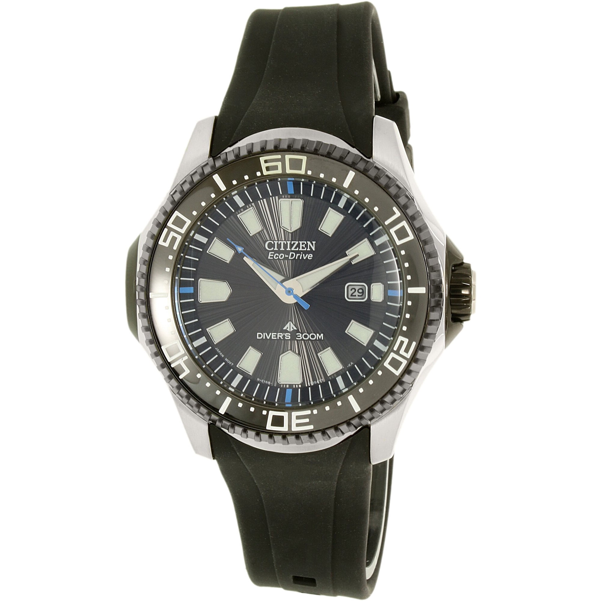 Citizen Men s Eco Drive BN0085 01E Black Rubber Diving Watch Walmart