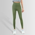 thumbnail image 5 of Women's Solid Color Leggings High Waisted Workout Athletic Activewear Pants Tummy Control Stretchy Sports Buttery Workout Leggings, 5 of 8