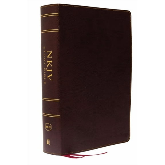 NKJV Study Bible, Bonded Leather, Burgundy, Full-Color, Thumb Indexed, Comfort Print: The Complete Resource for Studying, (Hardcover)