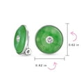 thumbnail image 4 of Bling Jewelry Womens Round Disc Green Jade Clip-On Earrings with CZ Accent in Sterling Silver, 4 of 5