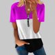 thumbnail image 2 of Blusa informal con cuello en V y manga corta con estampado de verano para mujer con estilo OAVQHLG3B Store  lin121212, 2 of 5