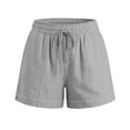 thumbnail image 6 of Sevevn Women's Summer Casual High Waist Drawstring Shorts Elastic Waist Loose Fit Comfy Shorts with Pockets Gray S, 6 of 7