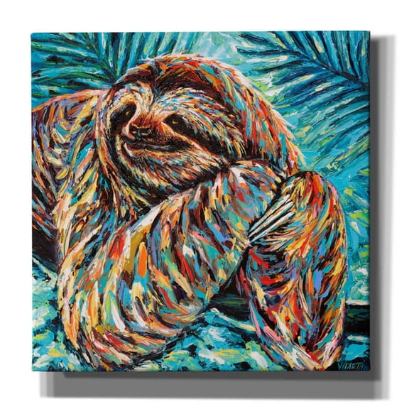 Epic Graffiti 'Painted Sloth II' by Carolee Vitaletti, Canvas Wall Art, 12"x12"