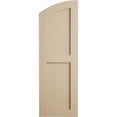 thumbnail image 2 of Ekena Millwork 12"W x 44"H (40" Low Side) Timberthane Rough Cedar Two Equal Flat Panel w/Elliptical Top Faux Wood Shutters (Per Pair), Primed Tan, 2 of 6