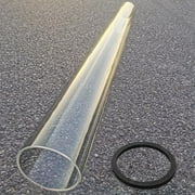 Patio Heater Glass Tube Replacement, 49.5" Tall 4" Diameter, Glass Tube Patio Heater with Ring, Fits 4-Sided Patio Heaters, Compatible with Hiland, Fire Sense, and more.